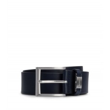 Hugo Boss Italian-leather belt with branded metal trim 50475116-401 Dark Blue