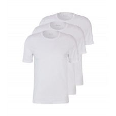 Hugo Boss Three-pack of logo-embroidered T-shirts in cotton 50475284-100 White