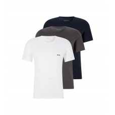 Hugo Boss Three-pack of logo-embroidered T-shirts in cotton 50475284-961 White / Blue / Grey