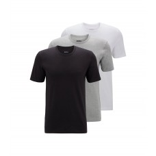 Hugo Boss Three-pack of logo-embroidered T-shirts in cotton 50475284-999 White / Grey / Black