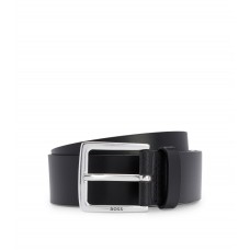 Hugo Boss Italian-leather belt with antique-effect hardware 50475296-001 Black