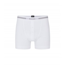 Hugo Boss Organic-cotton trunks with logo waistband 50475394-100 White