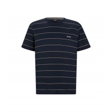 Hugo Boss Cotton-modal pyjama T-shirt with embroidered logo 50475407-404 Dark Blue