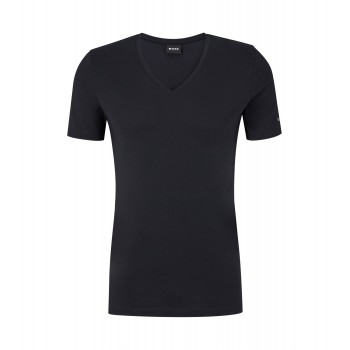 Hugo Boss Cotton-blend slim-fit underwear T-shirt with printed logo 50475415-001 Black