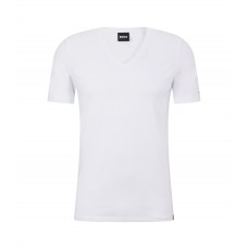 Hugo Boss Cotton-blend slim-fit underwear T-shirt with printed logo 50475415-100 White