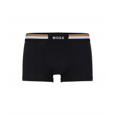 Hugo Boss Cotton-blend trunks with signature-stripe waistband 50475416-001 Black