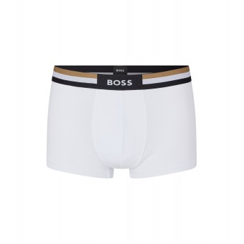 Hugo Boss Cotton-blend trunks with signature-stripe waistband 50475416-100 White