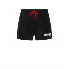 Hugo Boss Logo-stripe swim shorts in quick-drying recycled material 50475540-001 Black