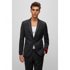 Hugo Boss Extra-slim-fit tuxedo jacket in performance-stretch cloth 50476333-001 Black