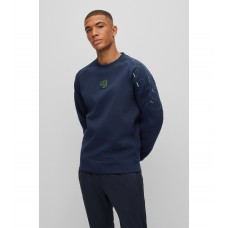 Hugo Boss Cotton-blend regular-fit sweatshirt with logo embroidery 50476435-402 Dark Blue