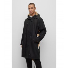Hugo Boss Fishtail parka jacket with Union Jack and adjustable toggles 50476513-001 Black