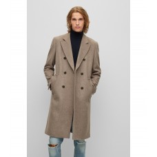 Hugo Boss Slim-fit double-breasted coat in a wool blend 50476667-265 Beige