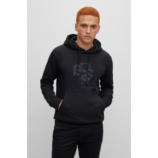 Hugo Boss French-terry hoodie with BOSS logo 50476769-003 Black