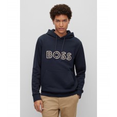 Hugo Boss French-terry hoodie with BOSS logo 50476769-404 Dark Blue
