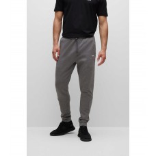 Hugo Boss Cotton-blend tracksuit bottoms with logo-tape inserts 50477037-031 Grey