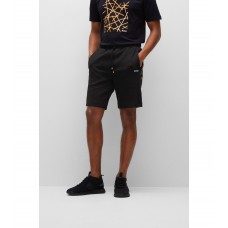 Hugo Boss Cotton-blend regular-fit shorts with logo tape 50477051-002 Black