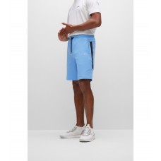 Hugo Boss Cotton-blend regular-fit shorts with logo tape 50477051-439 Blue