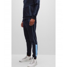 Hugo Boss Cotton-blend tracksuit with piping and logos 50477193-402 Dark Blue