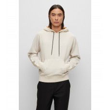 Hugo Boss Double-faced hoodie in cotton and virgin wool 50477375-131 White