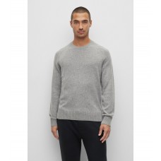 Hugo Boss Crew-neck sweater in responsible cashmere 50477385-041 Light Grey