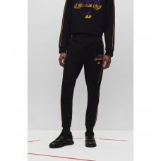 Hugo Boss BOSS & NBA cotton-blend tracksuit bottoms with flock-print logos 50477409-002 NBA Lakers