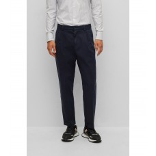Hugo Boss Tapered-fit trousers in stretch-cotton gabardine 50477524-404 Dark Blue