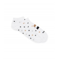 Hugo Boss Two-pack of ankle socks with signature details hbeu50477890-100 White