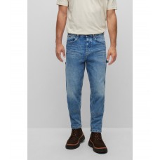 Hugo Boss Tapered-fit jeans in mid-blue Italian denim 50477914-439 Blue