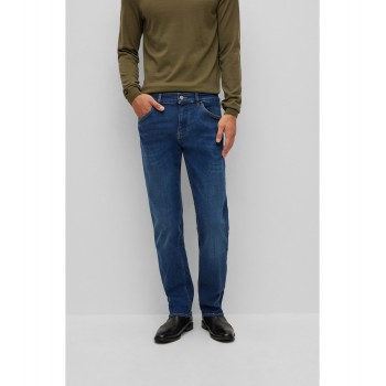 Hugo Boss Regular-fit jeans in dark-blue cosy-stretch denim 50477978-411 Blue