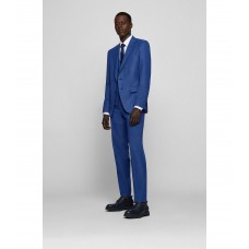 Hugo Boss Slim-fit three-piece suit in stretch wool 50478270-424 Blue