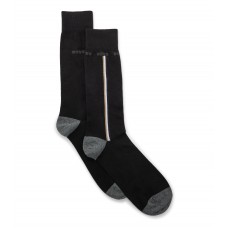 Hugo Boss Two-pack of regular-length organic-cotton-blend socks hbeu50478336-001 Black
