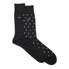 Hugo Boss Two-pack of regular-length mercerised-cotton-blend socks hbeu50478350-001 Black