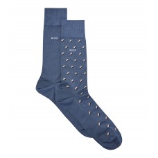 Hugo Boss Two-pack of regular-length mercerised-cotton-blend socks hbeu50478350-438 Blue
