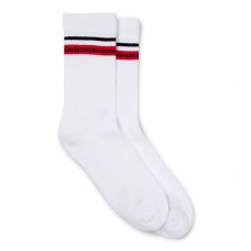 Hugo Boss Two-pack of quarter-length socks with logo tape hbeu50478366-100 White