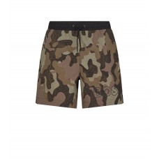 Hugo Boss BOSS & NBA quick-drying swim shorts in camouflage-print recycled fabric 50478629-305 Green Patterned