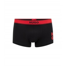 Hugo Boss Stretch-cotton trunks with stacked logo 50478778-001 Black