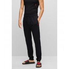Hugo Boss Stretch-cotton jersey tracksuit bottoms with red logo 50478929-001 Black