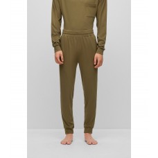 Hugo Boss Stretch-cotton jersey tracksuit bottoms with red logo 50478929-345 Light Green
