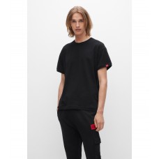 Hugo Boss Relaxed-fit loungewear T-shirt in stretch cotton with logo 50478931-001 Black