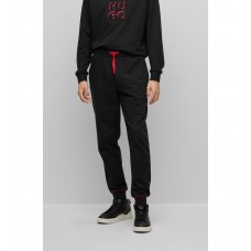 Hugo Boss Cotton-terry tracksuit bottoms with stacked logo 50478941-001 Black
