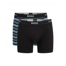 Hugo Boss Two-pack of stretch-cotton boxer briefs with logo waistbands 50479085-985 Patterned