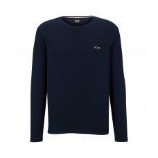 Hugo Boss Cotton-blend pyjama T-shirt with embroidered logo 50479387-403 Dark Blue
