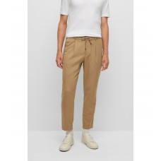 Hugo Boss Tapered-fit trousers with pleat front 50479395-260 Beige