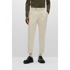 Hugo Boss Tapered-fit trousers in stretch-cotton corduroy 50479398-131 White