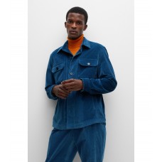 Hugo Boss Relaxed-fit overshirt in stretch-cotton corduroy 50479402-438 Blue