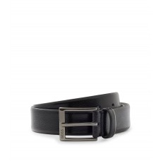 Hugo Boss Logo-buckle belt in grained Italian leather 50479713-001 Black