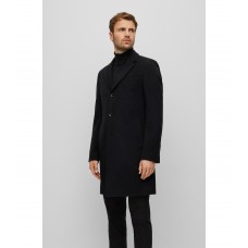 Hugo Boss Slim-fit coat in wool and cashmere 50479756-001 Black