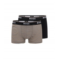Hugo Boss Three-pack of stretch-cotton trunks with logo waistbands 50479817-972 Patterned