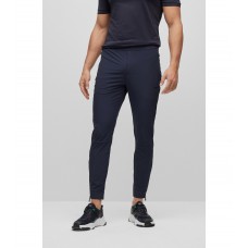 Hugo Boss Tapered-fit trousers in water-repellent stretch fabric 50480066-402 Dark Blue