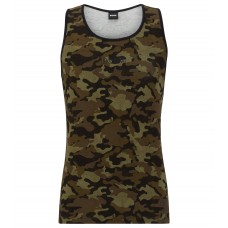 Hugo Boss BOSS & NBA slim-fit camouflage-print underwear vest 50480168-304 Dark Green